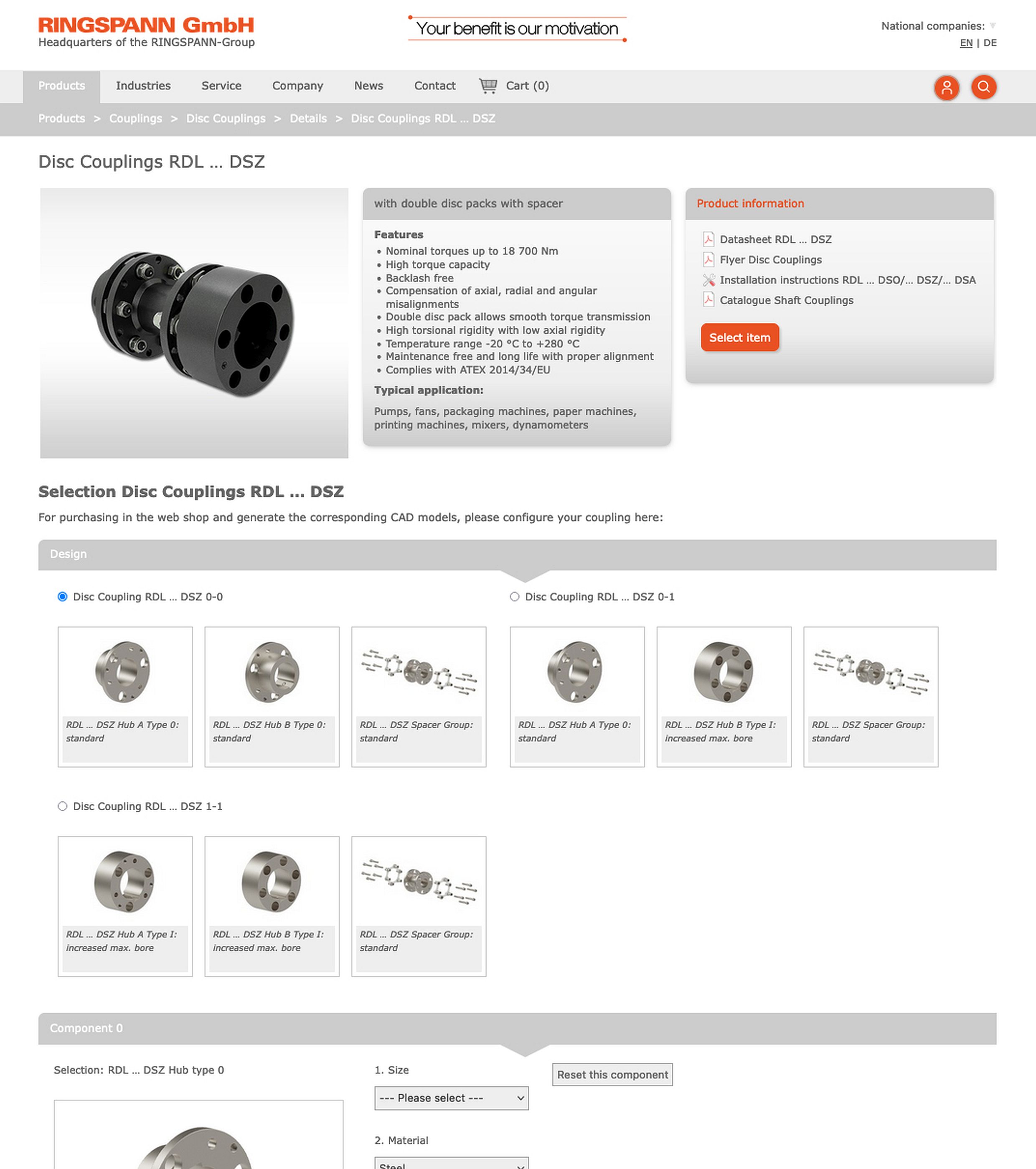 modular system from RINGSPANN in its webshop